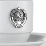 Set of porcelain coffee cups "USSR" for 3 persons